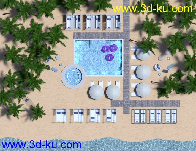 Island Beach Resort - Swimming Pool Area模型的图片8