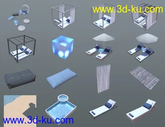 3D打印模型Island Beach Resort - Swimming Pool Area的图片