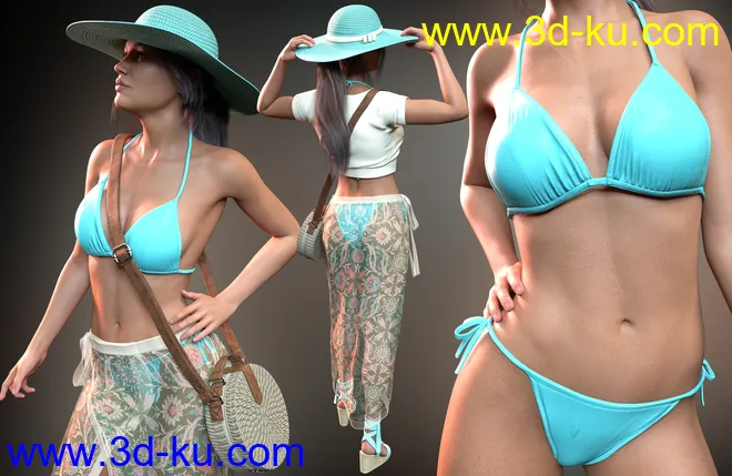 It’s Always Summer Outfit for Genesis 8 Females模型的图片5