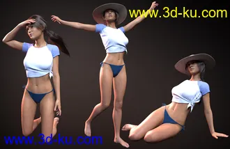 3D打印模型It’s Always Summer Poses and Props for Genesis 8 Females的图片