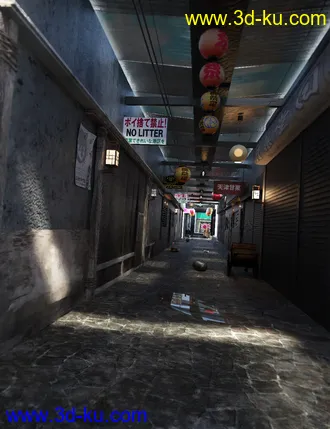 3D打印模型Japanese Store Alley的图片