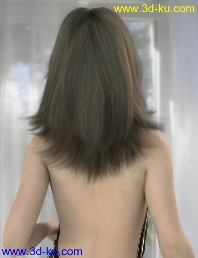 Jen Hair for Genesis 8 Females模型的图片7