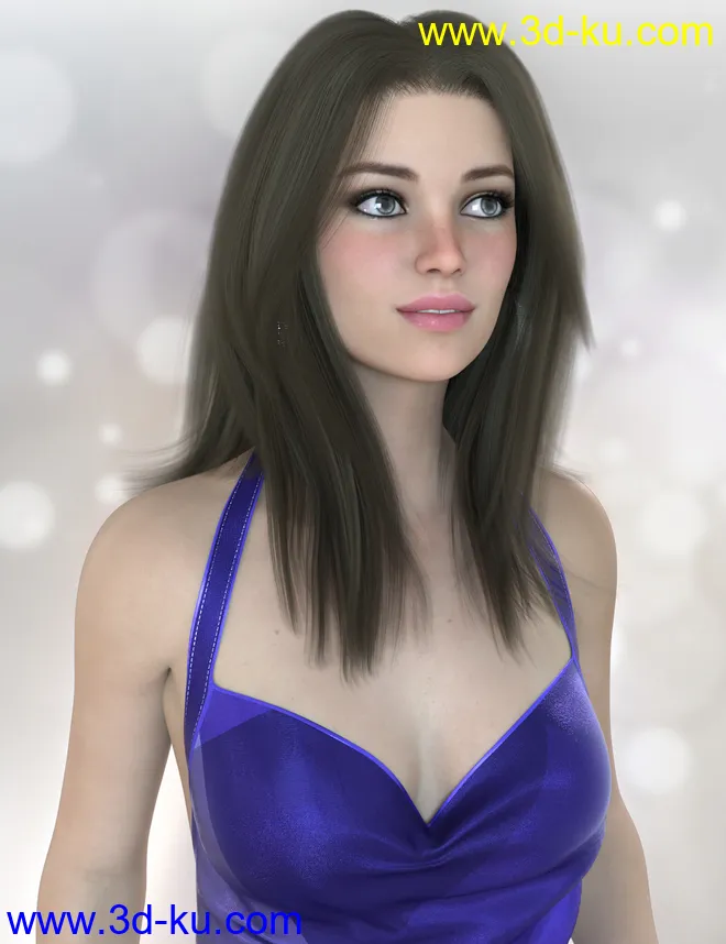 Jen Hair for Genesis 8 Females模型的图片8