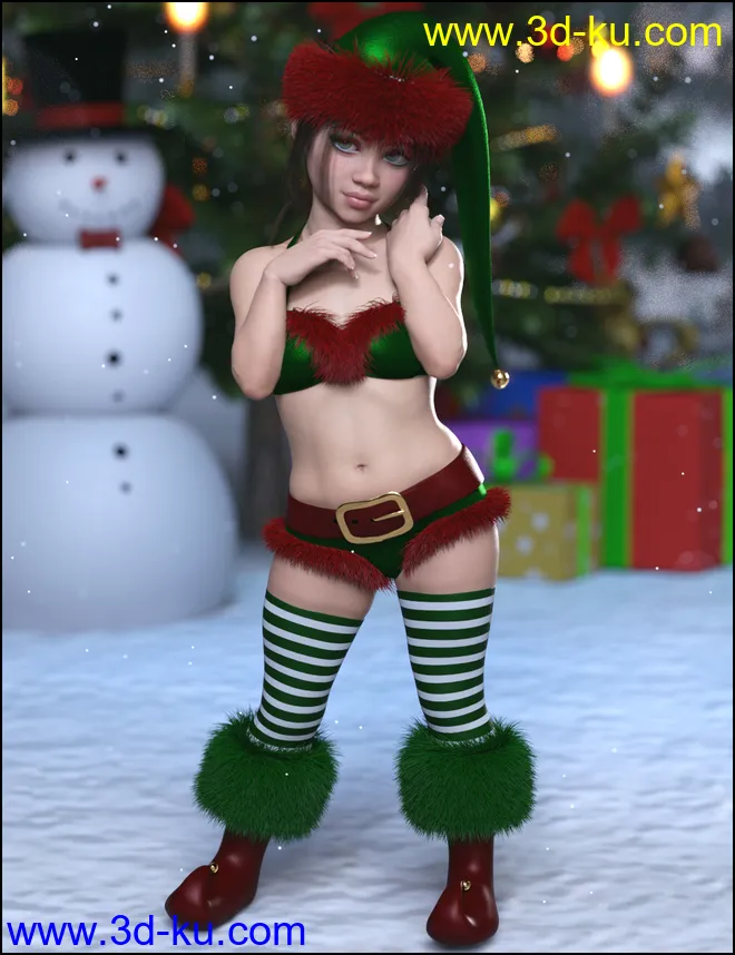 Jingle Outfit for Genesis 8 Females模型的图片3