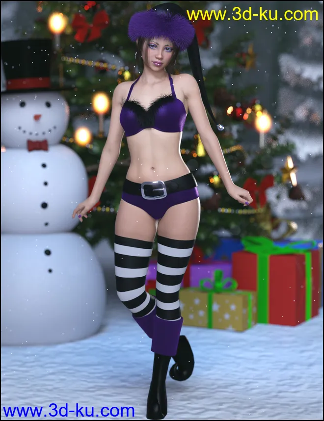 Jingle Outfit for Genesis 8 Females模型的图片5