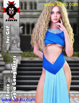 3D打印模型JMR dForce Gaia Long Dress for G8F的图片