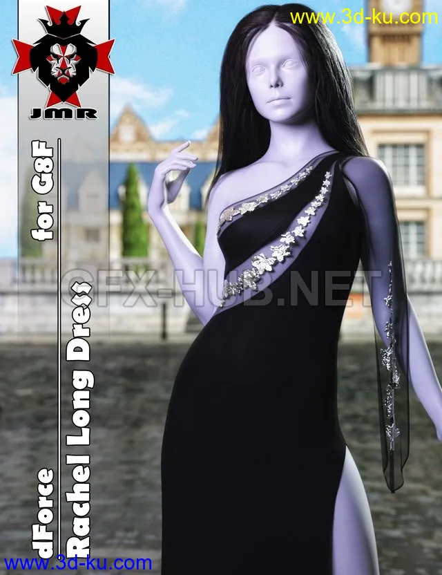 JMR dForce Rachel Long Dress for G8F模型的图片1
