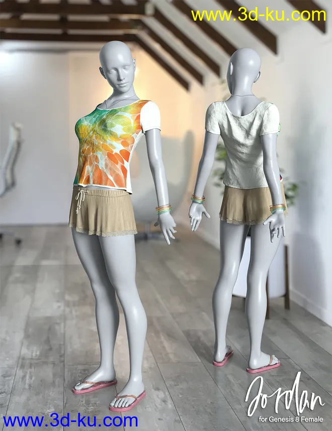 Jordan dForce Clothing and Accessories for Genesis 8 Females模型的图片2