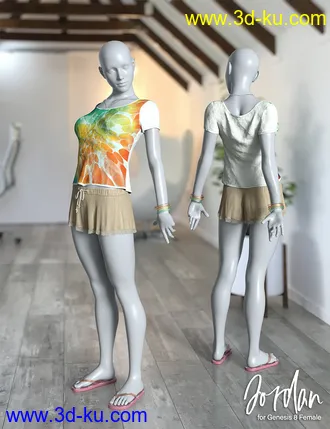 3D打印模型Jordan dForce Clothing and Accessories for Genesis 8 Females的图片