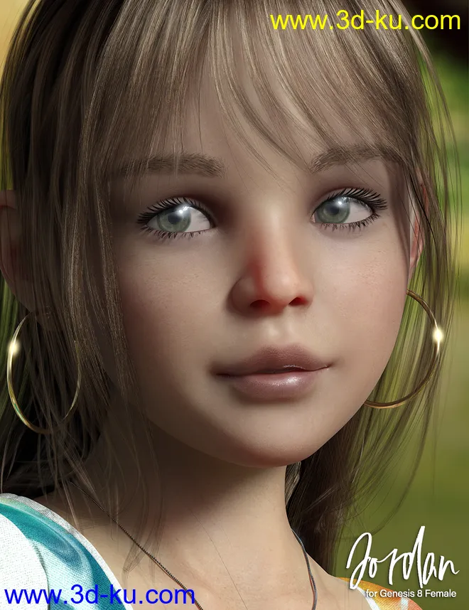 Jordan Hair for Genesis 8 Females模型的图片1