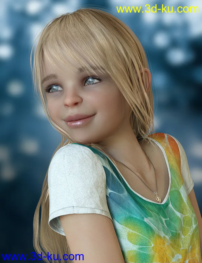 Jordan Hair for Genesis 8 Females模型的图片2