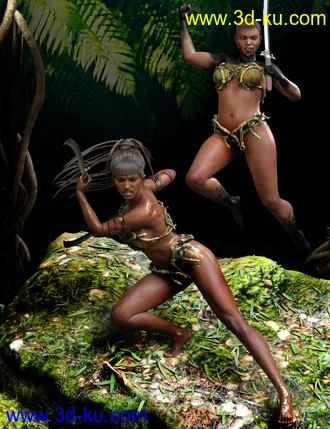 3D打印模型Jungle Amazon Poses for Genesis 8 Female的图片