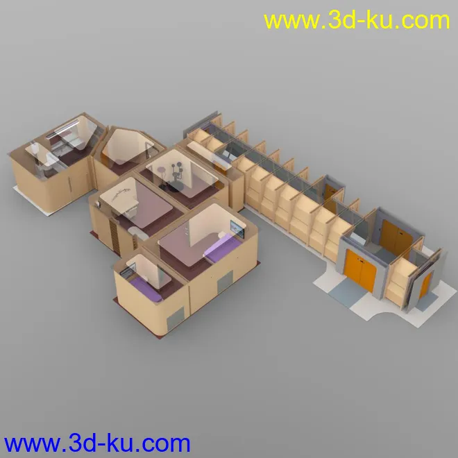 Junior Officers Room for DAZ Studio模型的图片1