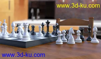 3D打印模型JW Chess Props and Poses for Genesis 8的图片