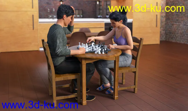 JW Chess Props and Poses for Genesis 8模型的图片6
