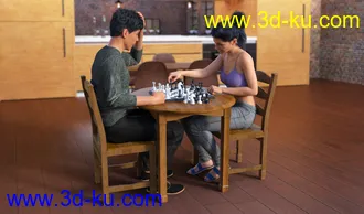 3D打印模型JW Chess Props and Poses for Genesis 8的图片