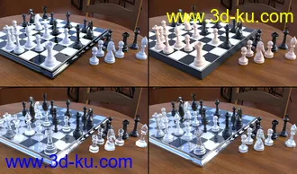 3D打印模型JW Chess Props and Poses for Genesis 8的图片