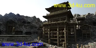 3D打印模型Kake-zukuri Temple的图片