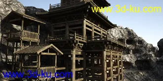 3D打印模型Kake-zukuri Temple的图片
