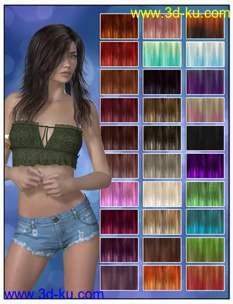 3D打印模型Kelsie Hair Colors的图片