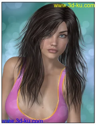 3D打印模型Kelsie Hair for Genesis 2 Female(s) and Victoria 4的图片