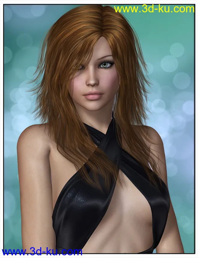 Kelsie Hair for Genesis 2 Female(s) and Victoria 4模型的图片2