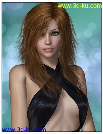 3D打印模型Kelsie Hair for Genesis 2 Female(s) and Victoria 4的图片