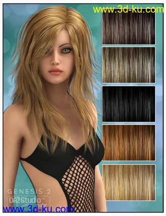 3D打印模型Kelsie Hair for Genesis 2 Female(s) and Victoria 4的图片