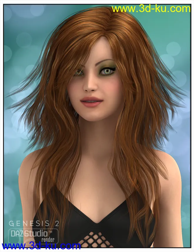 Kelsie Hair for Genesis 2 Female(s) and Victoria 4模型的图片7
