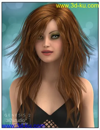 3D打印模型Kelsie Hair for Genesis 2 Female(s) and Victoria 4的图片
