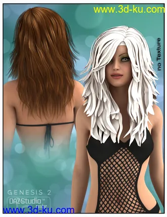 3D打印模型Kelsie Hair for Genesis 2 Female(s) and Victoria 4的图片