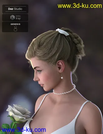 3D打印模型Kelya Curls Updo Hair for Genesis 8 Female(s)的图片