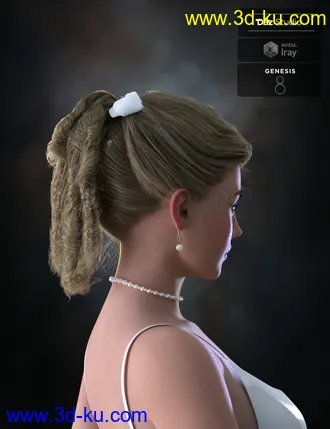 3D打印模型Kelya Curls Updo Hair for Genesis 8 Female(s)的图片
