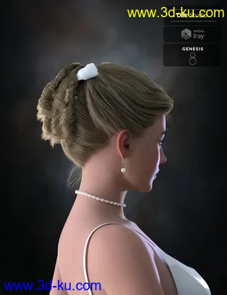 3D打印模型Kelya Curls Updo Hair for Genesis 8 Female(s)的图片