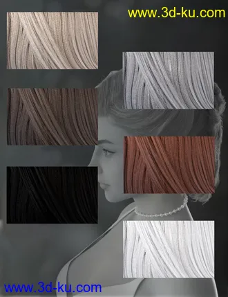 3D打印模型Kelya Curls Updo Hair for Genesis 8 Female(s)的图片