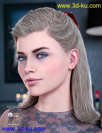 3D打印模型Kelya Good Girl Hair for Genesis 8 Females的图片