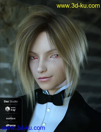 3D打印模型Kenji Hair for Genesis 8的图片