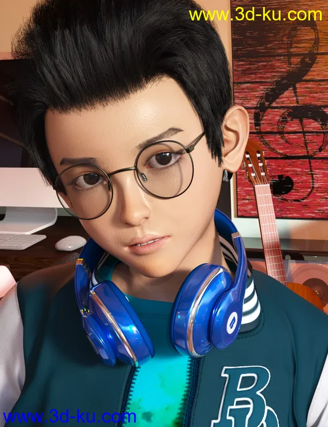 Kin Character and dForce Kin Hair for Genesis 8 Males模型的图片1