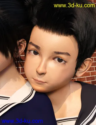 3D打印模型Kin Character and dForce Kin Hair for Genesis 8 Males的图片