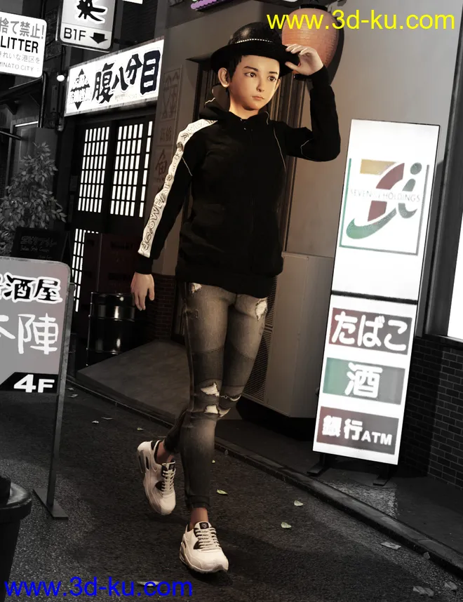 Kin Character and dForce Kin Hair for Genesis 8 Males模型的图片5