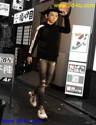 3D打印模型Kin Character and dForce Kin Hair for Genesis 8 Males的图片