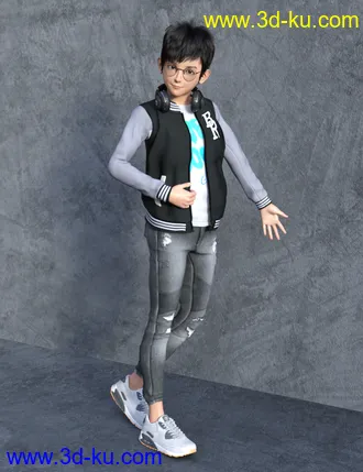 3D打印模型Kin Character and dForce Kin Hair for Genesis 8 Males的图片
