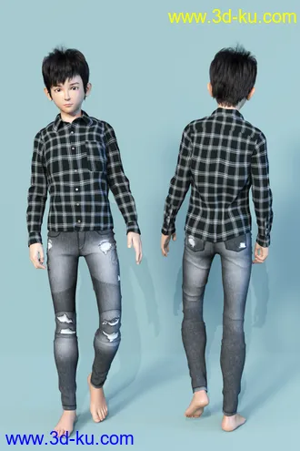 3D打印模型Kin Character and dForce Kin Hair for Genesis 8 Males的图片