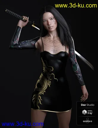 3D打印模型Kumi Leiko and Dress for Genesis 8 Females的图片