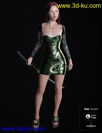 3D打印模型Kumi Leiko and Dress for Genesis 8 Females的图片