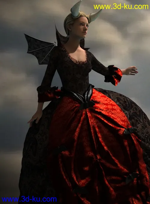 Lady De Lioncourt Dress for Genesis 2 Female(s)模型的图片2