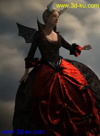 3D打印模型Lady De Lioncourt Dress for Genesis 2 Female(s)的图片