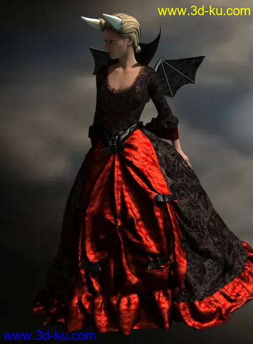 Lady De Lioncourt Dress for Genesis 2 Female(s)模型的图片4