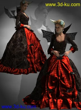 3D打印模型Lady De Lioncourt Dress for Genesis 2 Female(s)的图片