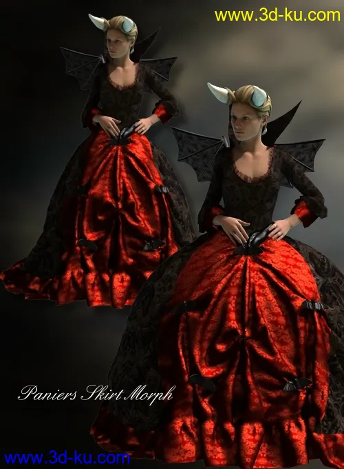 Lady De Lioncourt Dress for Genesis 2 Female(s)模型的图片9